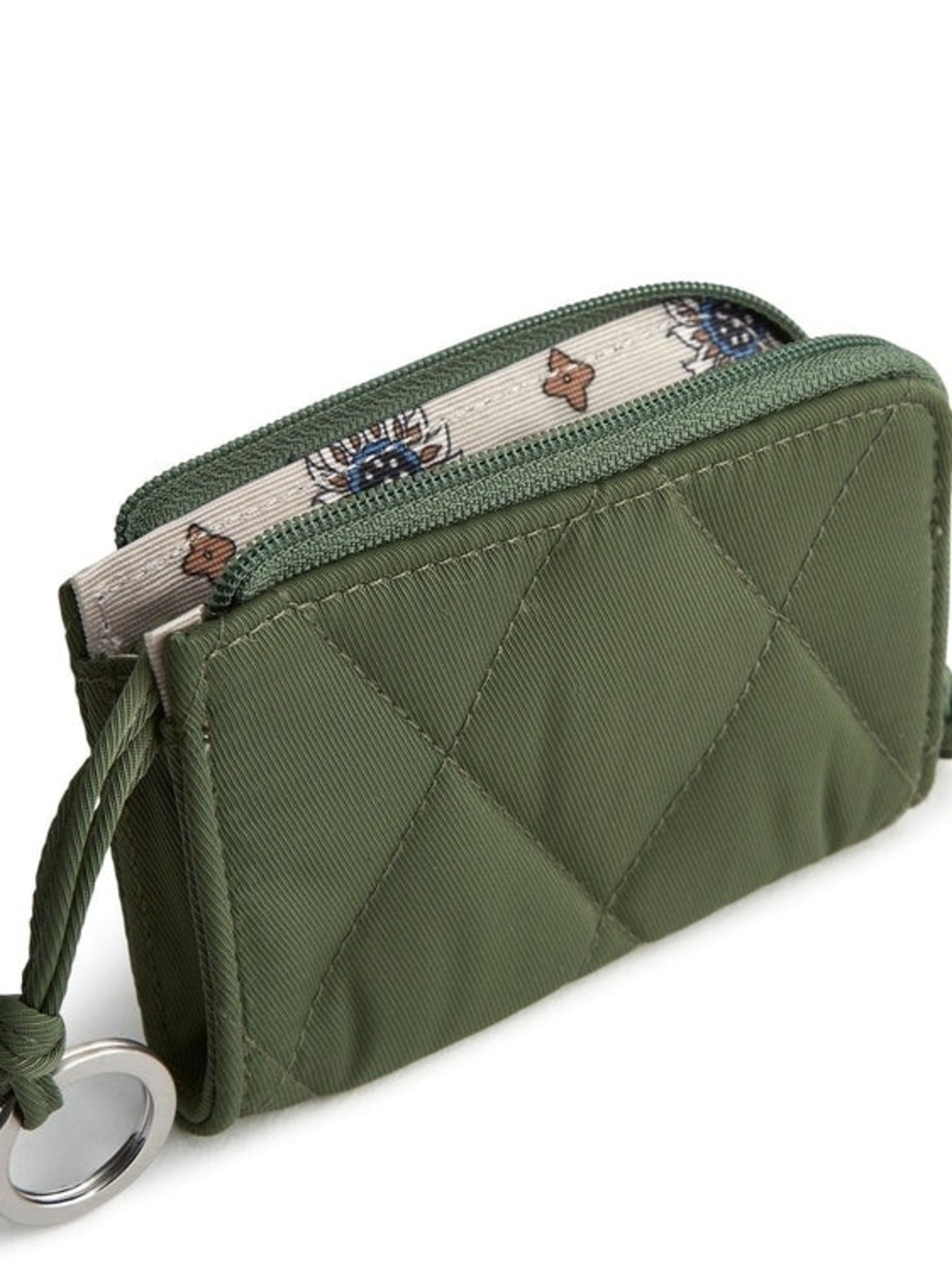 Vera Bradley Bronze Green Zip Card Pouch